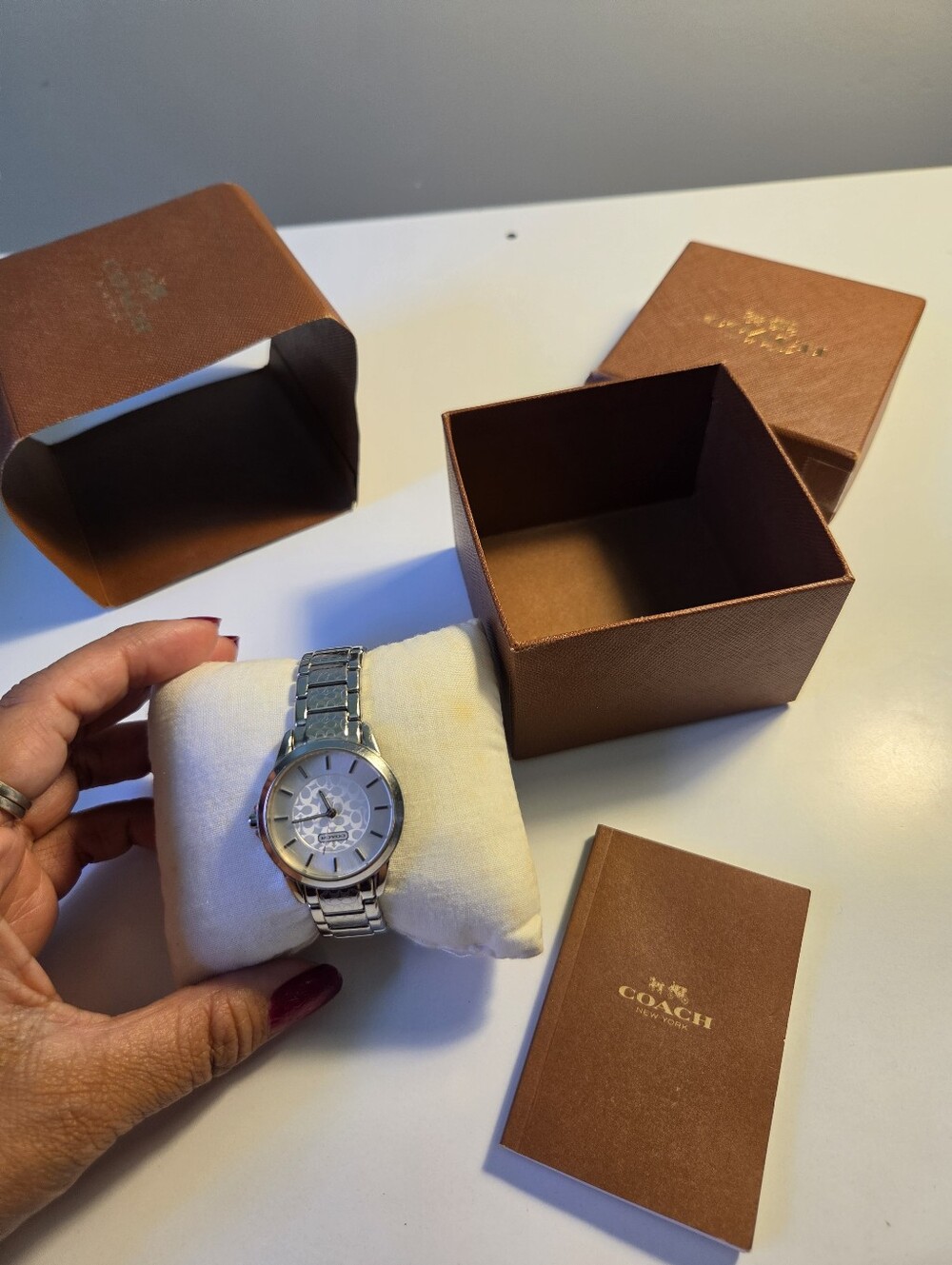 Coach Silver-Tone Stainless Steel Women's Watch with Silver Dial